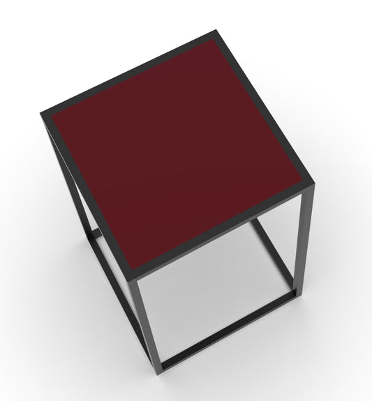 Tavolino Alto Flamingo con Top Rosso 35x35x60 cm