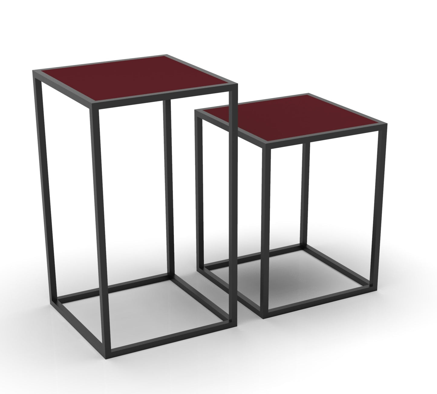 Tavolino Alto Flamingo con Top Rosso 35x35x60 cm
