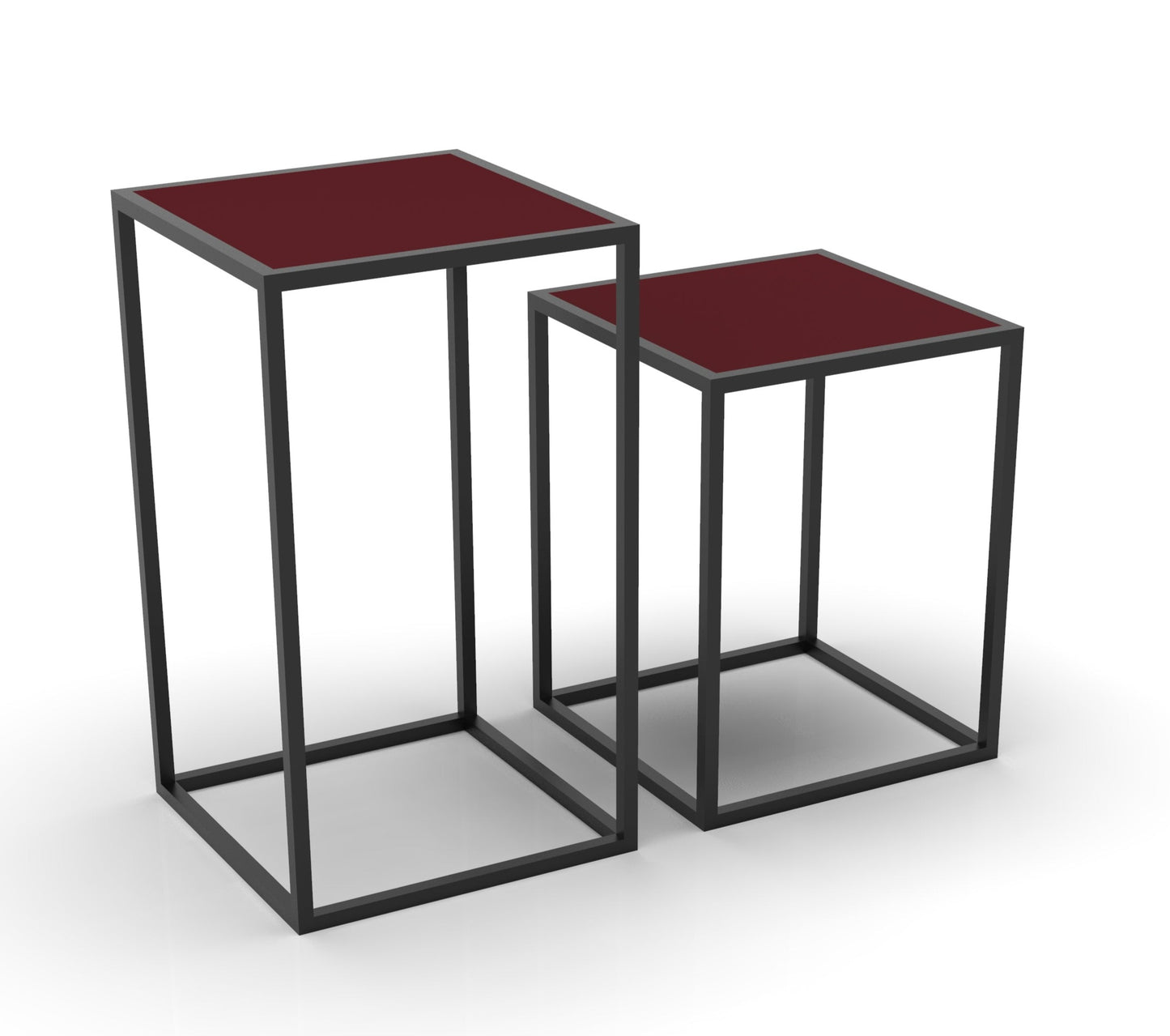 Tavolino Basso Flamingo con Top Rosso 35x35x45 cm