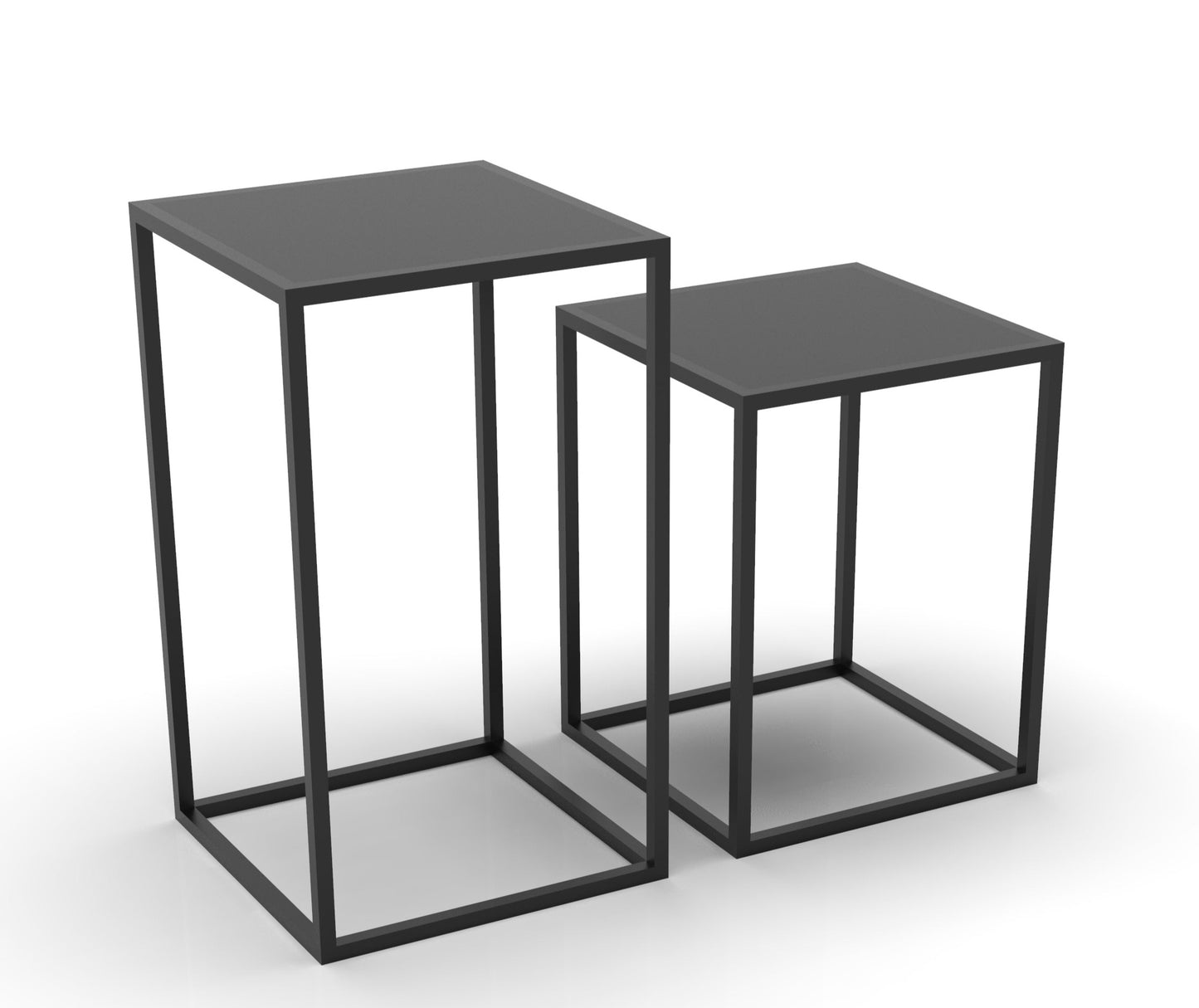 Tavolino Basso Flamingo con Top Nero 35x35x45 cm
