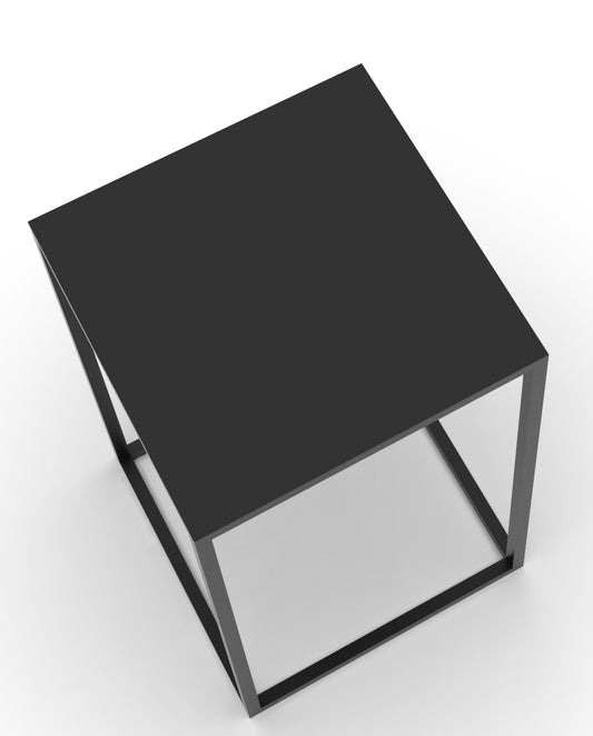 Tavolino Alto Flamingo con Top nero 35x35x60 cm