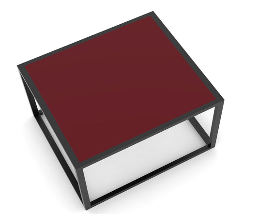 Tavolino Swan con Top Rosso 80x60x40 cm