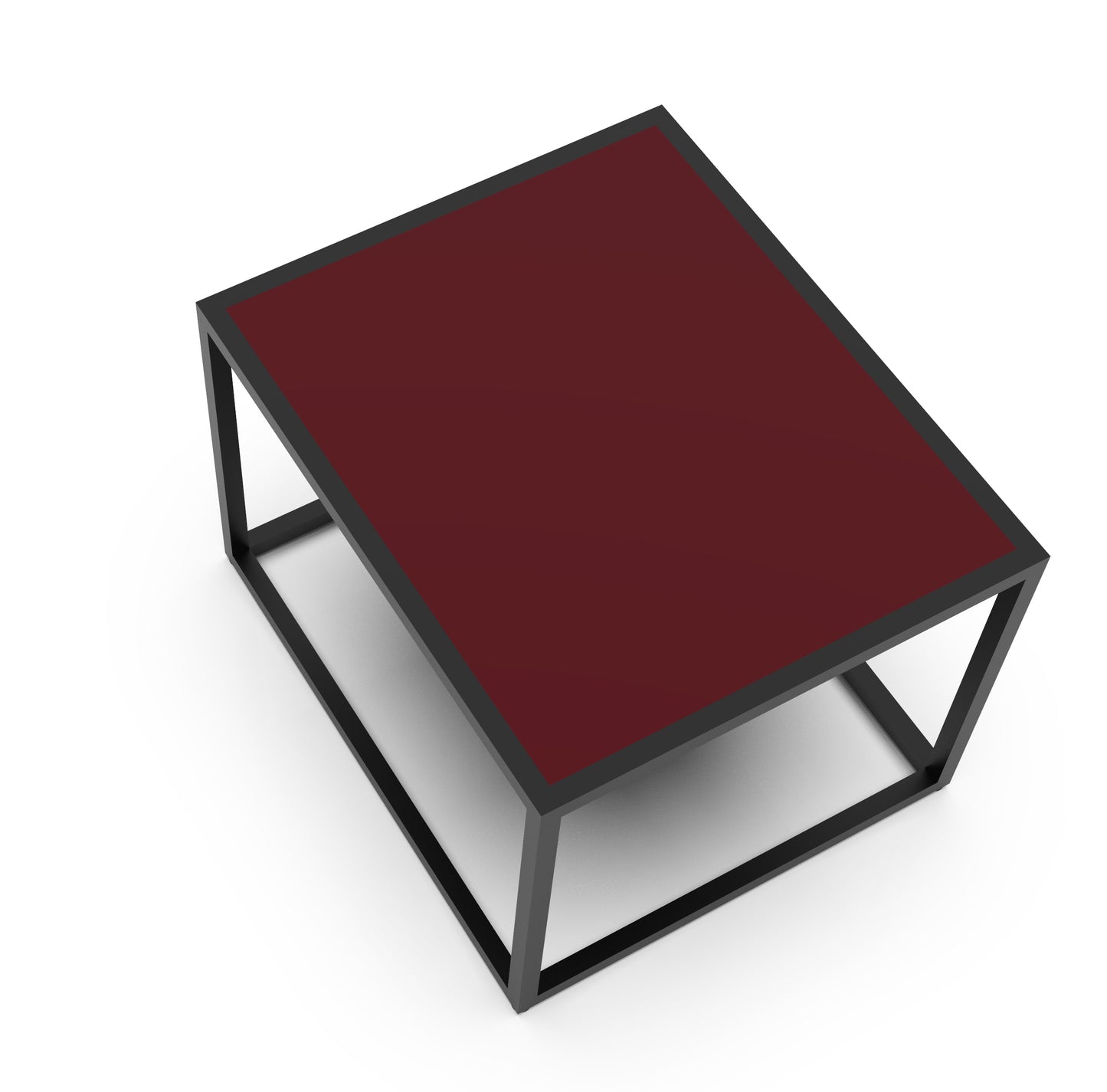 Tavolino Super Basso Swan con Top rosso 50x60x40 cm