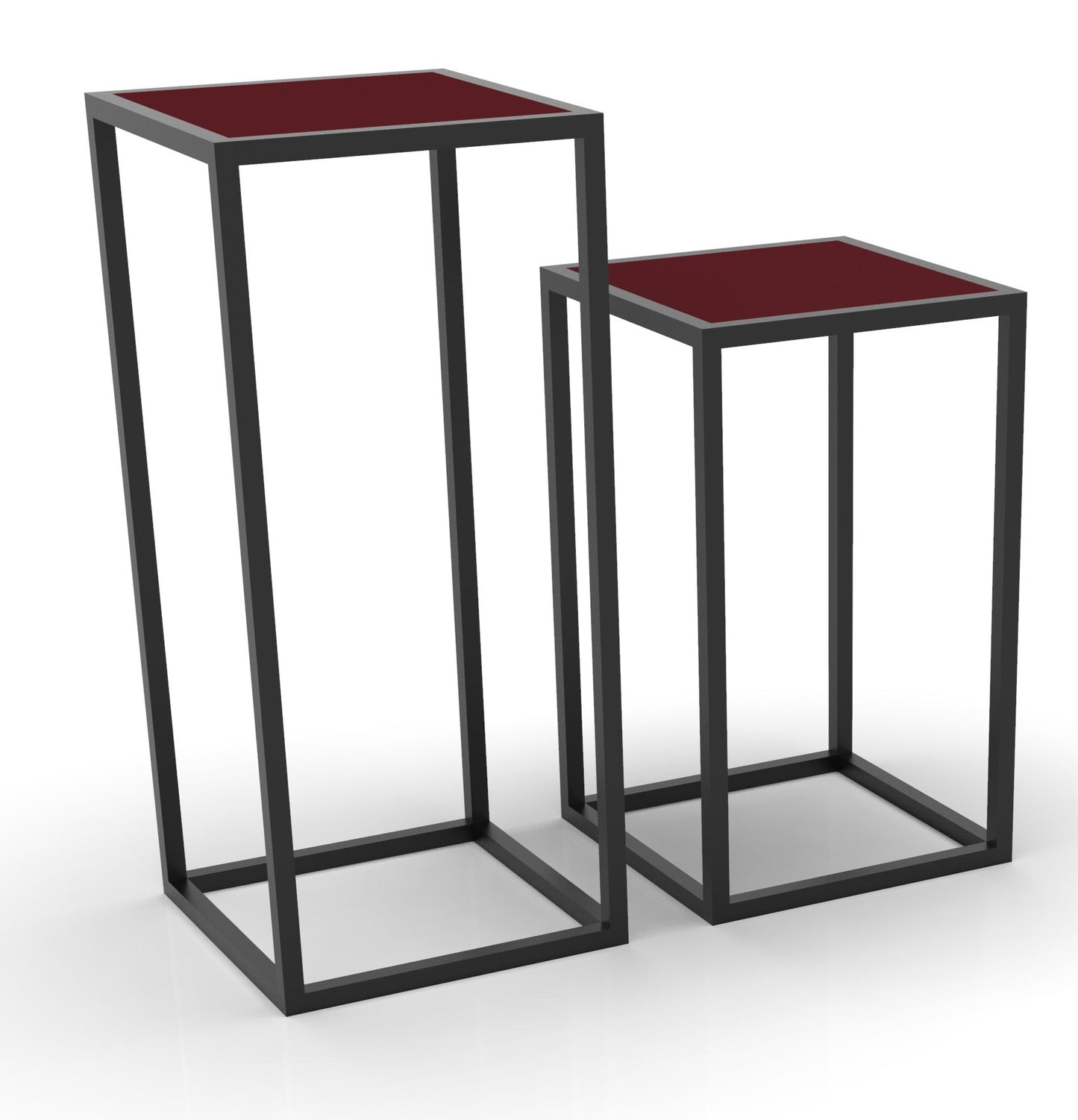 Tavolino Basso Swan con Top Rosso 36x36x60 cm