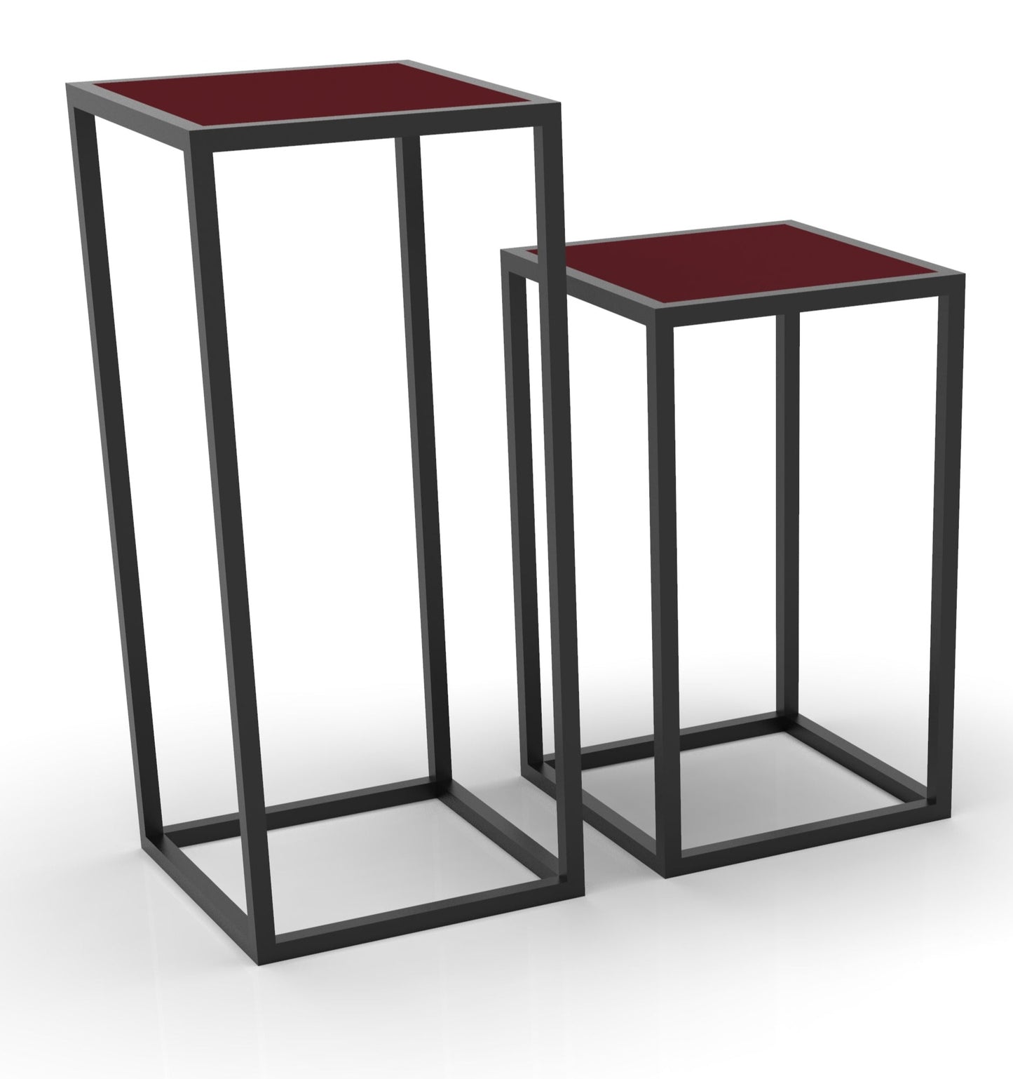 Tavolino Alto Swan con Top Rosso 36x36x68 cm
