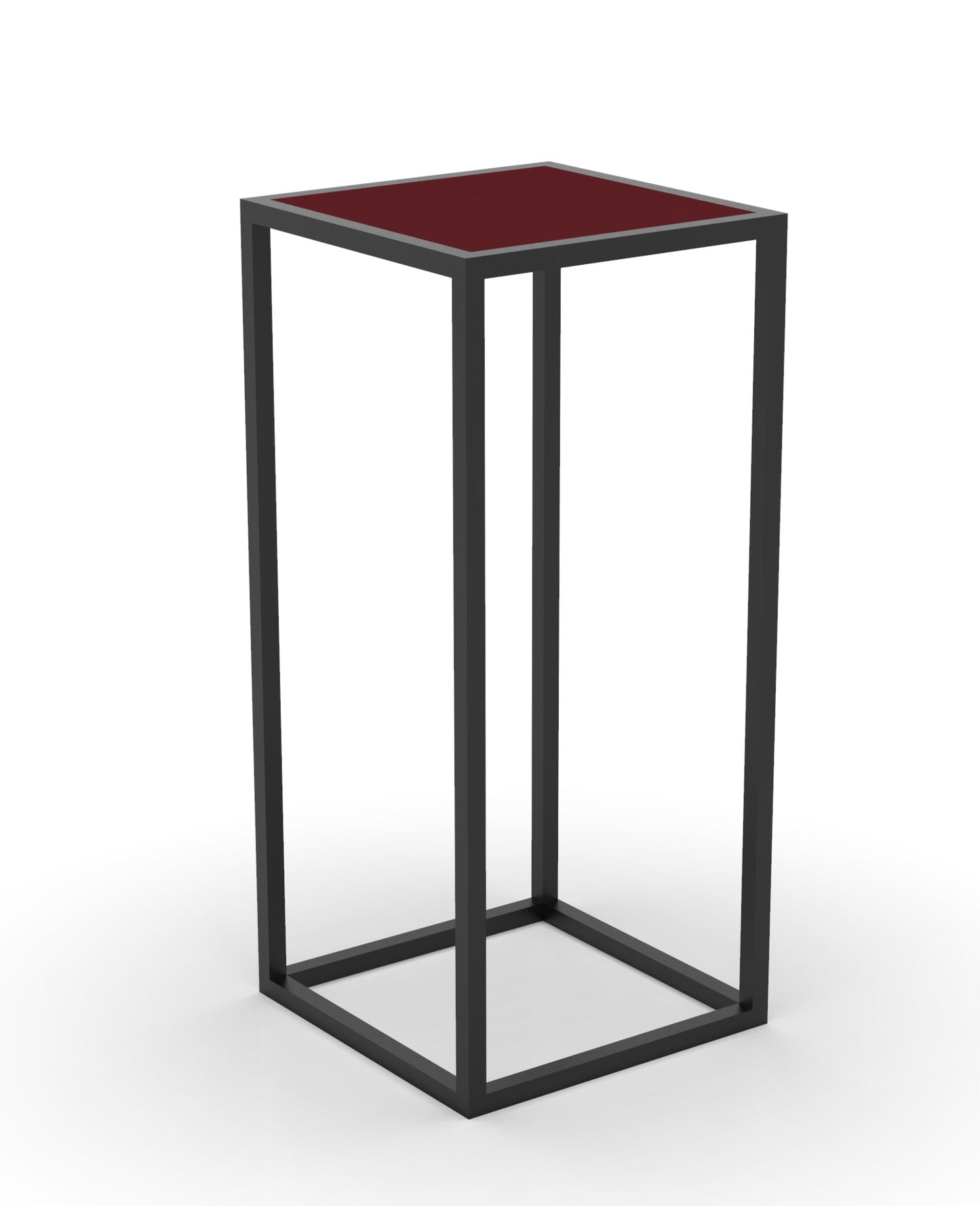 Tavolino Alto Swan con Top Rosso 36x36x68 cm