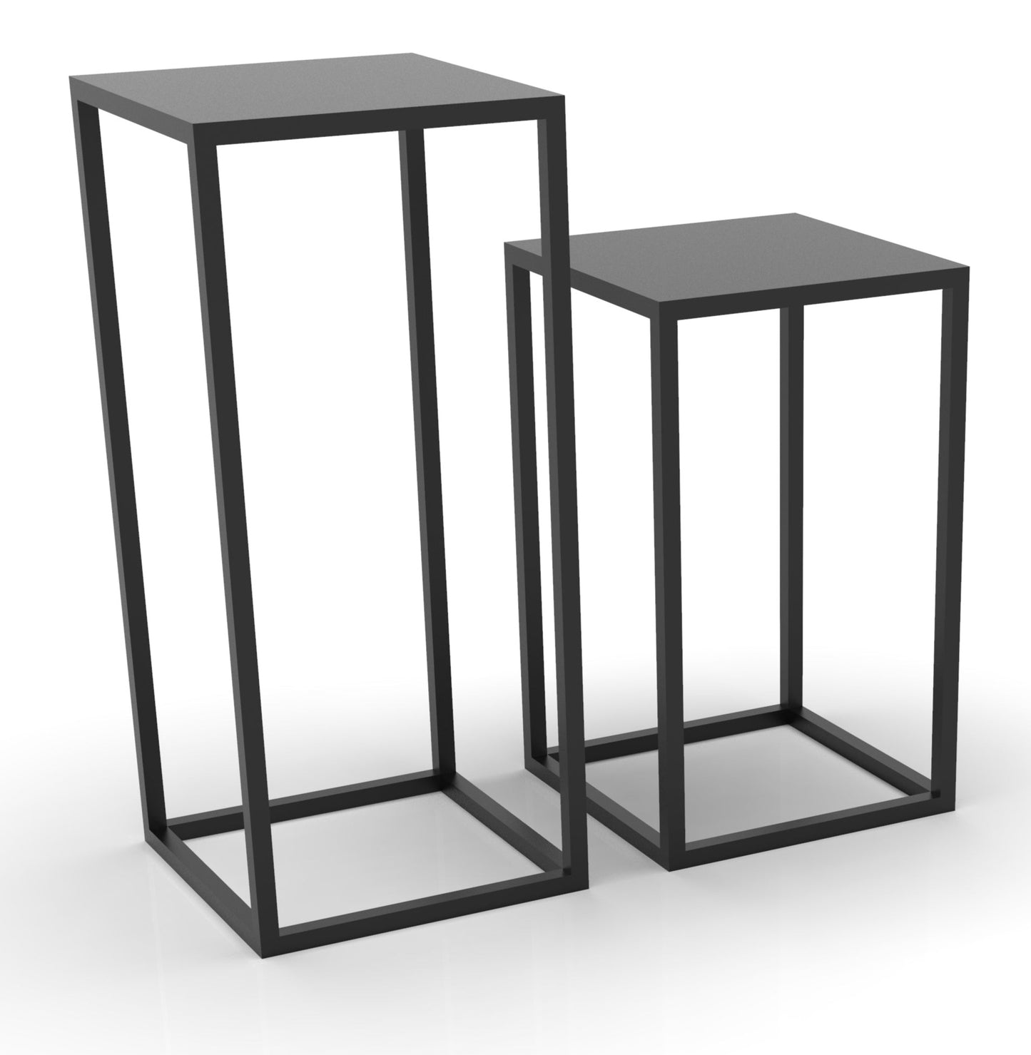 Tavolino Alto Swan con Top Nero 36x36x68 cm