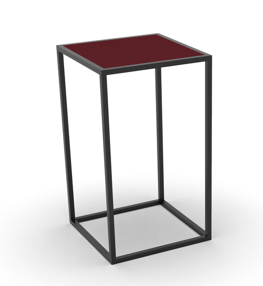 Tavolino Alto Flamingo con Top Rosso 35x35x60 cm