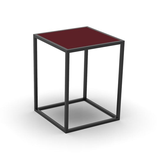 Tavolino Basso Flamingo con Top Rosso 35x35x45 cm