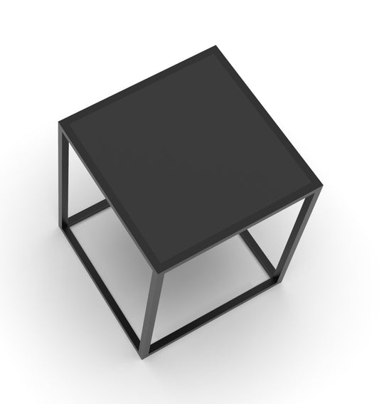 Tavolino Basso Flamingo con Top Nero 35x35x45 cm