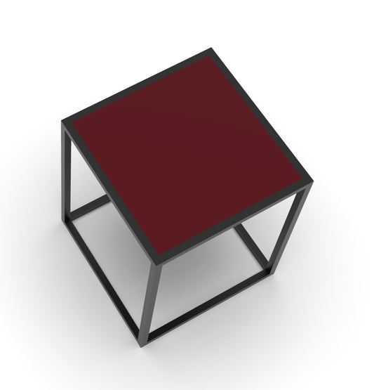 Tavolino Basso Flamingo con Top Rosso 35x35x45 cm