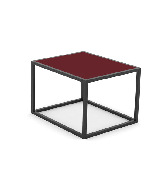 Tavolino Super Basso Swan con Top rosso 50x60x40 cm