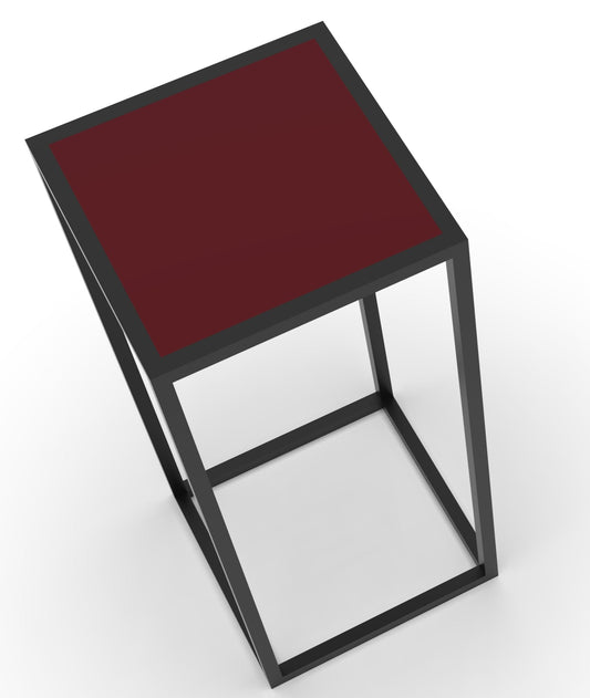 Tavolino Alto Swan con Top Rosso 36x36x68 cm