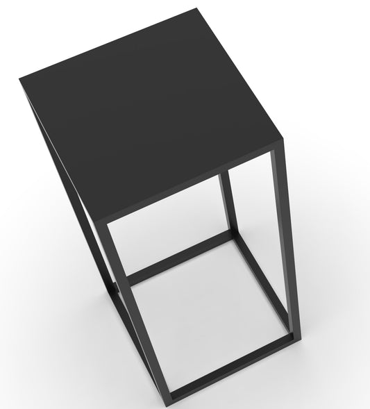 Tavolino Alto Swan con Top Nero 36x36x68 cm