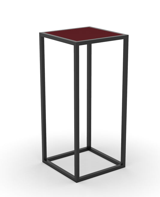 Tavolino Alto Swan con Top Rosso 36x36x68 cm