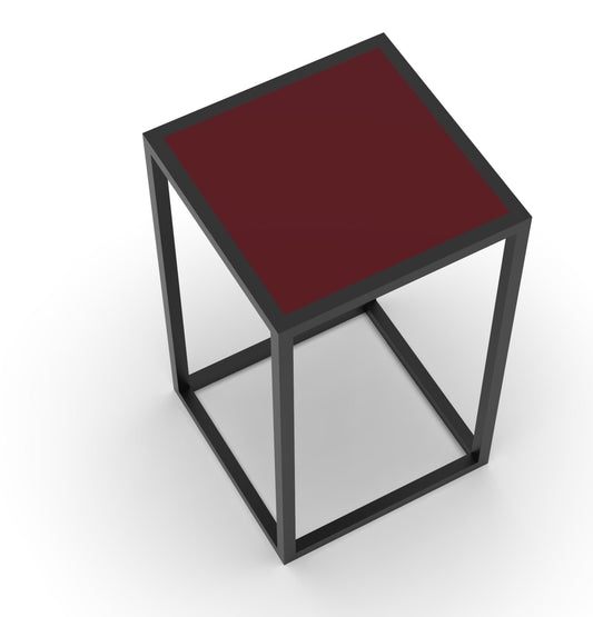 Tavolino Basso Swan con Top Rosso 36x36x60 cm